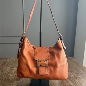 Banana Republic Pebbled Leather Shoulder Bag Purse Buckle Boho